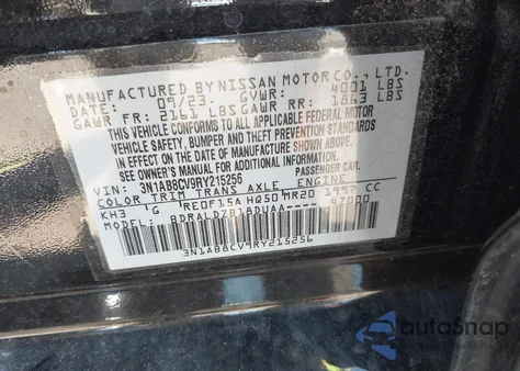 2024 Nissan Sentra Sv Xtronic Cvt из США, поврежденный, VIN 3N1AB8CV9RY215256